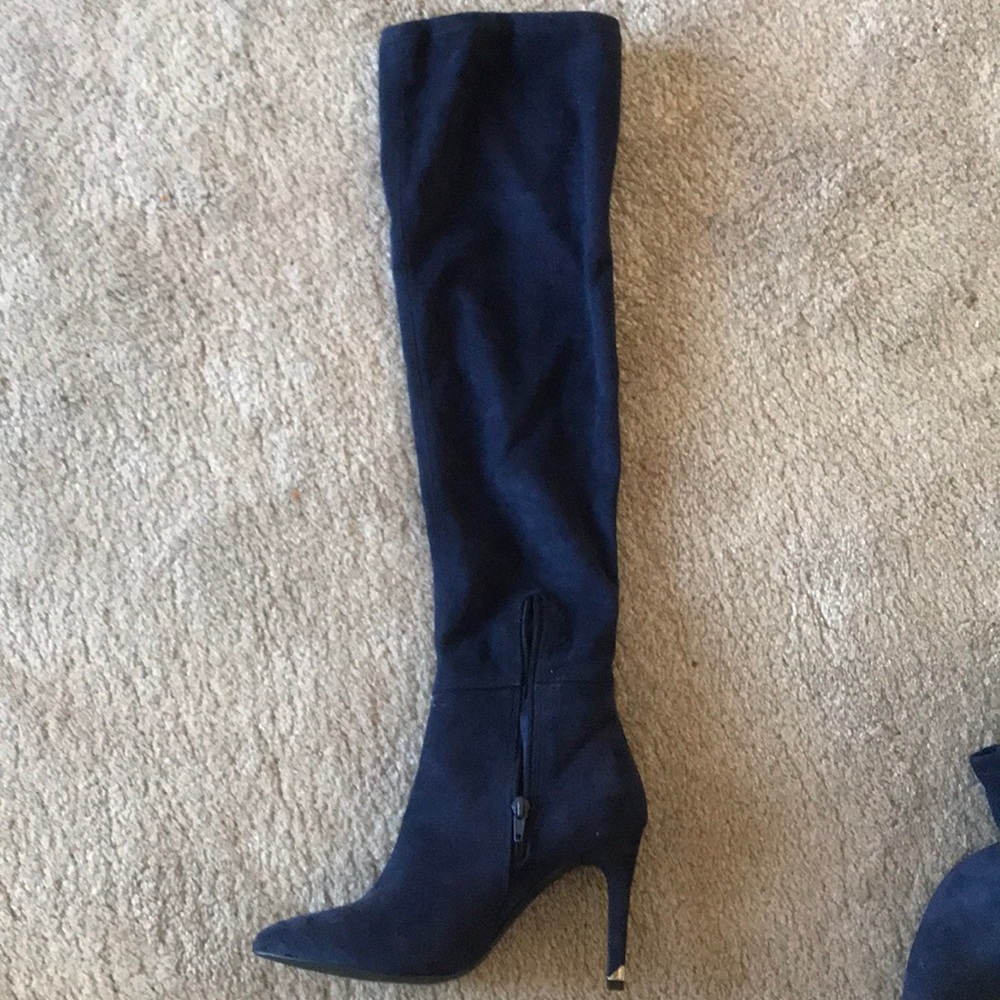 Navy Blue Over the Knee Boots